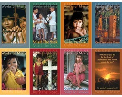  Poster Corporal Works of Mercy Laminated, Set of 8 BEST SELLER! 
