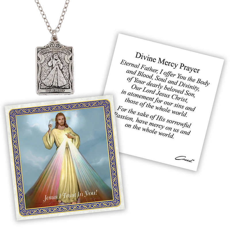 Divine Mercy Pendant Prayer Card Mpn D1370 Cb Inspirational Blais Divine Mercy Pendant Prayer Card