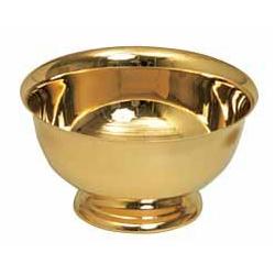  Baptismal or Lavabo Bowl, Gold Plated, 4\" - 10\" Sizes Available 