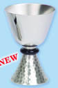  Chalice, Stainless Steel, with oxidized Silver Plated Base 