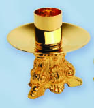  Candlestick, Altar, Gold Plated 
