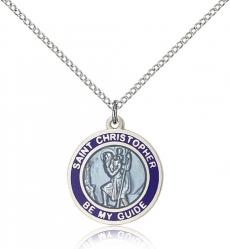  ST. CHRISTOPHER Medal Pendant Sterling Silver 