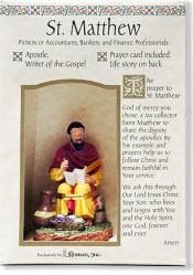  St. Matthew Statue 3.5\" with Holy Card (LIMITED STOCK) 
