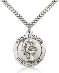  St. Francis Medal Pendant Sterling Silver 