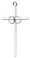  Cross for Marriage with Wedding Rings 6 inch Silver 
