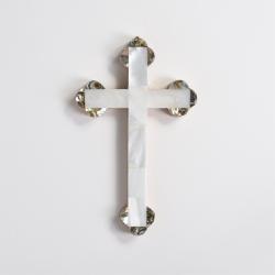 CROSS MOTHER OF PEARL SCALLOPED 5 inch (UNAVAILABLE UNTIL FEB/24) 