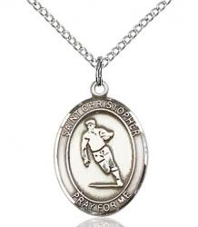  Sports Medal St. Christopher Rugby Pendant 3/4 inch 