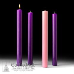  Advent Candle Set 1.5\" x 12\"  51% BEESWAX (PURPLE/ROSE) 