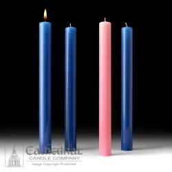  Advent Candle Set 1.5\" x 12\"  51% BEESWAX (SARUM BLUE/ROSE) 