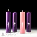  Advent Candle Set STAR OF THE MAGI Paraffin  3" x 12" 