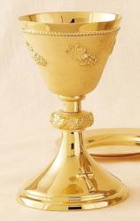 Chalice and Well Paten with Grape Design. 