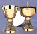  Chalice and Scale Paten with Textured Base and Chi-Rho 