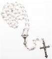 Children's Rosary First Communion White with Silver Cross 