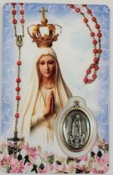  PRAYER CARD MYSTERIES OF THE ROSARY WITH MEDAL 