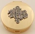  Pyx, Brass with Pewter "IHS" 