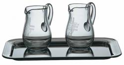  Cruets, Crystal, 4 oz., with Stainless Tray 