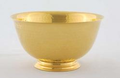  Communion Bowl, Hammered Finish, 8\" diameter, Gold or Silver Plated 