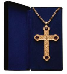  Pectoral Cross in Silver with Amethyst 4\" 
