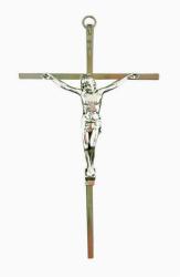  Crucifix 7.5\" Silver Metal (QTY Discount $15.95) 