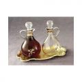 Cruet set with Brass and lacquered Tray 