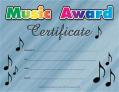  Music Award Certificate 