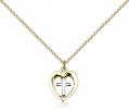  Pendant Cross Heart Sterling 5/8 inch 