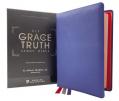  Niv, the Grace and Truth Study Bible (Trustworthy and Practical Insights), Premium Goatskin Leather, Blue, Premier Collection, Black Letter, Art Gilde 