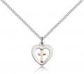  Pendant Cross Heart Gold Filled 1/2 inch 