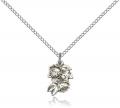  ROSE Pendant Sterling Silver 1/2 inch 