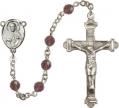  Rosary Burgundy Swarovski Crystal, Sterling 