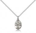  5-Way Catholic Cross Pendant Sterling Silver 1/2 inch 