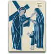  Stations of the Cross Blue Ceramic Set of 14 (15th Optional) 7.5 inch 