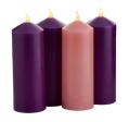  Advent Candle Pillar Set LED Battery 