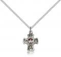  5-Way Catholic Cross Pendant Sterling Silver 5/8 inch 