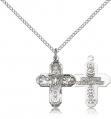  5-Way Catholic Cross Pendant Sterling Silver 3/4 inch 