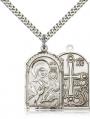  Mary MOTHER of GOD Pendant Sterling 1-1/8 inch 