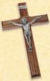  CRUCIFIX STANDING MAHOGANY 8 inch 