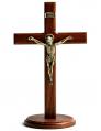  CRUCIFIX STANDING MAHOGANY 8 inch 