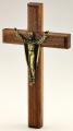  CRUCIFIX RISEN CHRIST MAHOGANY  7.75 inch 