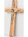  CRUCIFIX OLIVE WOOD 6.25 inch ANTIQUE GOLD CORPUS 