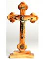  Crucifix Standing 8.5 inch Olive Wood with Relic 