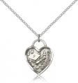  GRADUATION HEART Pendant Sterling 3/4 inch 