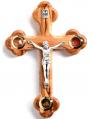  CRUCIFIX OLIVE WOOD 5.25 inch with JERUSALEM STONE 