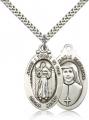  DIVINE MERCY Pendant Sterling 1-1/8 inch 