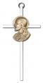  Cross Sacred Heart 6 inch Gold & Silver 