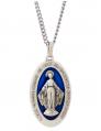  PENDANT MARY MIRACULOUS MEDAL WITH BLUE ENAMEL 