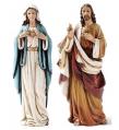  Mary Immaculate Heart & Sacred Heart of Jesus Statue Set 6 inch 