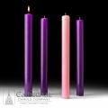  Advent Candle Set 1.5" x 12"  51% BEESWAX (PURPLE/ROSE) 