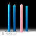  Advent Candle Set 1.5" Dia 51% BEESWAX (BLUE/ROSE) 