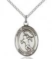  Sport Medal St. Christopher Female Track & Field, Sterling Silver 